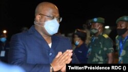 Le président Félix Tshisekedi après son atterrissage à l'aéroport de Bunia, Ituri, RDC, le 17 juin 2021. (Twitter/Présidence de la RDC)