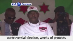 VOA60 Africa - Burundi President Pierre Nkurunziza is sworn in for a third term - August 20, 2015