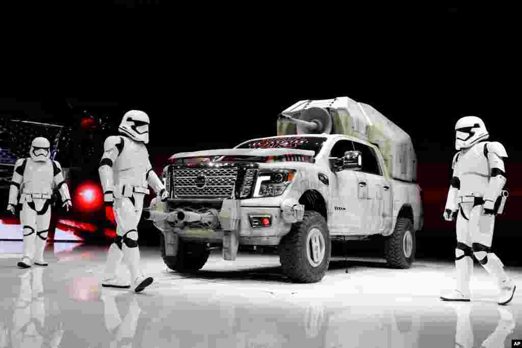 The &quot;Star Wars&quot;-themed Nissan Titan custom truck is introduced during the Los Angeles Auto Show in Los Angeles.