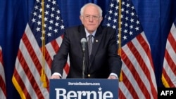 Democratic presidential candidate Senator Bernie Sanders speaks to the press after loosing much of super Tuesday to former Vice President Joe Biden the previous night, in Burlington, Vermont on March 11, 2020. 