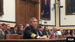 美軍太平洋司令部司令哈里斯海軍上將在眾議院軍事委員會作證。