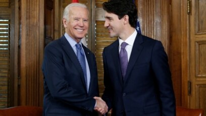 Thủ tướng Trudeau và ông Biden trong cuộc gặp ở Ontario, Canada, năm 2016.