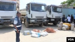 Angola Kwanza Sul os camiões quando foram confiscados