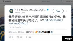 Taiwan on Xi Critic