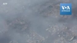 Vue aérienne du camp malien de personnes déplacées parti en fumée