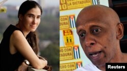 La bloguera cubana Yoani Sánchez y el disidente Guillermo Fariñas, Premio Sajarov 2010.