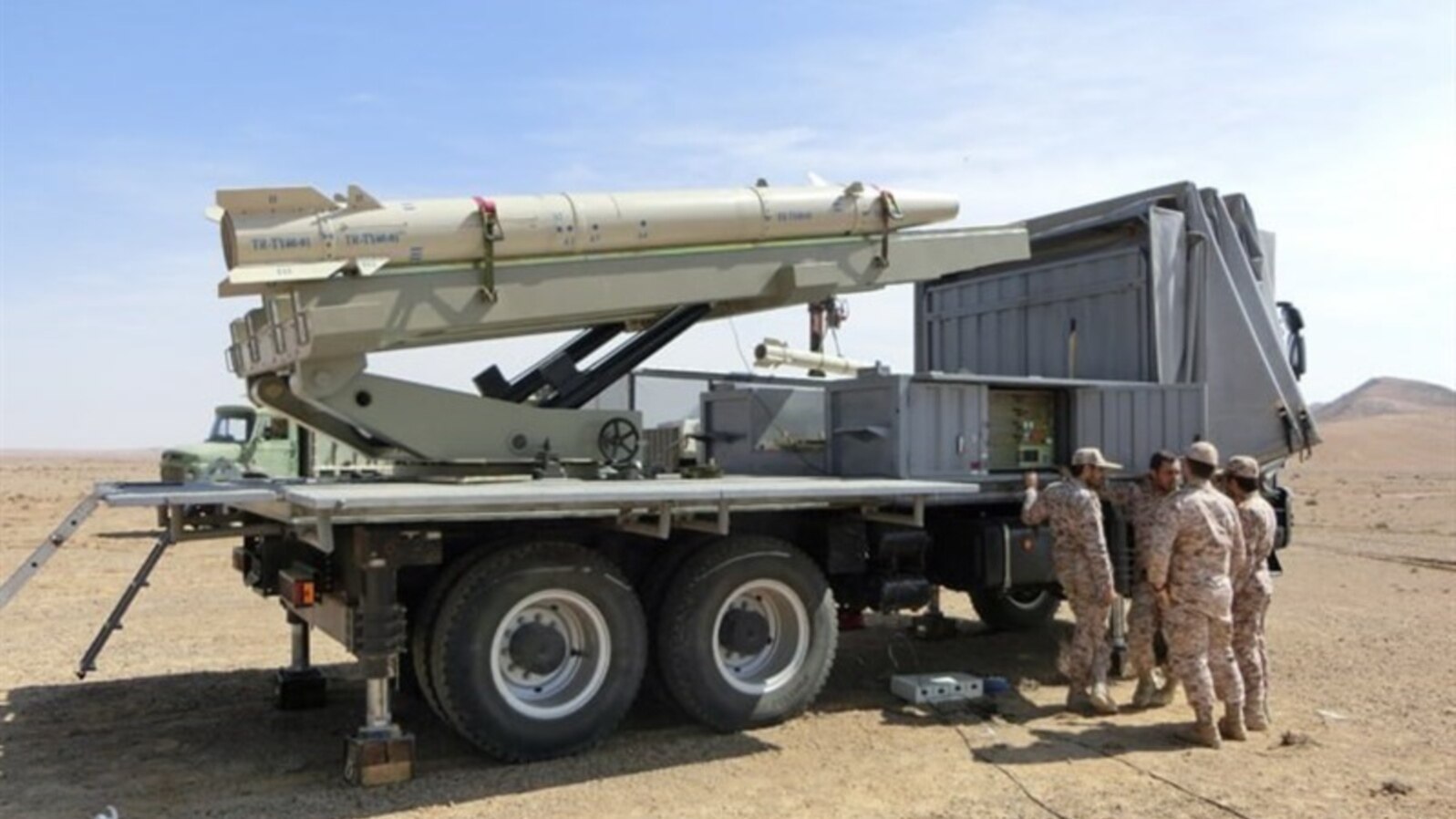 Iran's state news agency Tasnim published this photo on July 3, 2023, showing what it says is the Islamic Revolutionary Guard Corps testing a system that trains personnel to fire Iranian-made Fath 360 missiles.