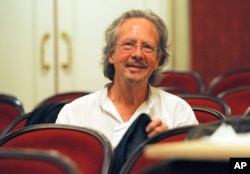 FILE - In this Friday Aug. 7, 2009 file photo, Austrian author Peter Handke