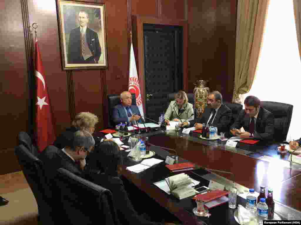 Avrupa Parlamentosu Dış İlişkiler Komitesi üyeleri Meclis Başkanı Cemil Çiçek'le