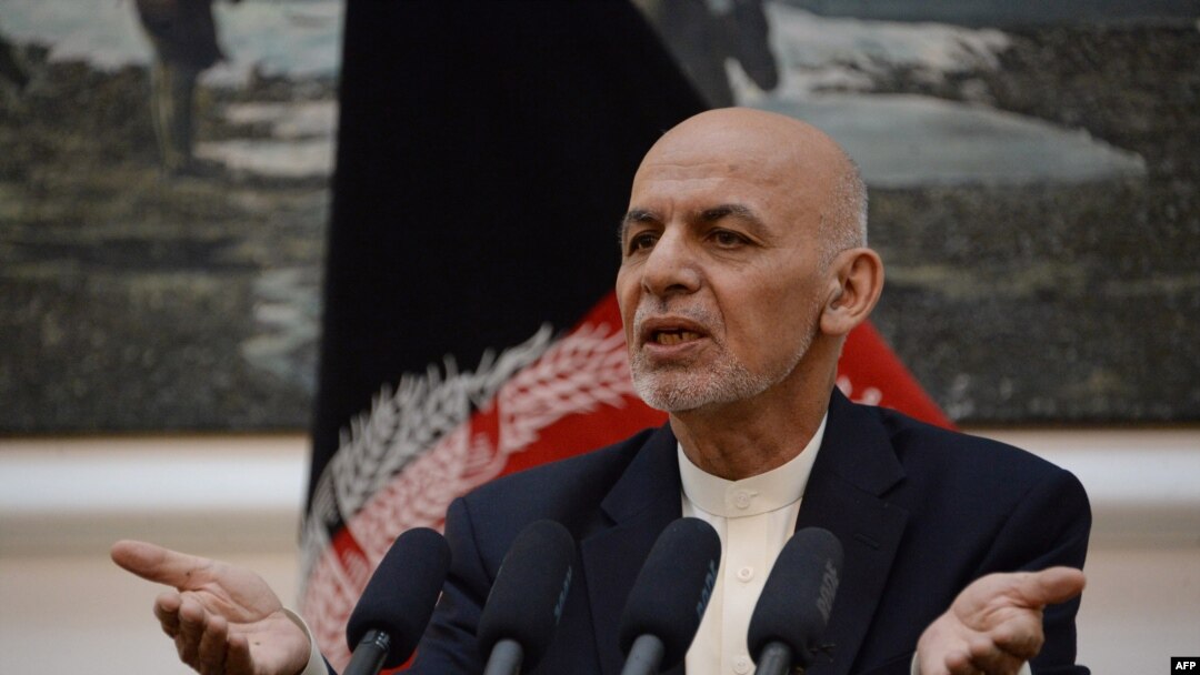 Presidente Mohammad Ashraf Ghani no Palácio Presidencial em Cabul. 30 de Junho de 2018. 