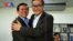 Kem Sokha and Sam Rainsy in Manila. 