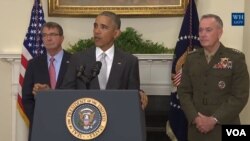 Le président Barcak Obama aux côtés du chef du Pentagone Ashton Carter