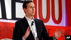 Jared Kushner, senior adviser to President Donald Trump, speaks during the TIME 100 Summit, in New York, April 23, 2019.