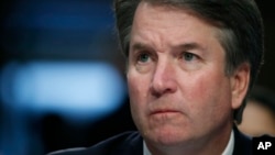 President Donald Trump's Supreme Court nominee, Brett Kavanaugh, testifies before the Senate Judiciary Committee on Capitol Hill in Washington, for the third day of his confirmation hearing to replace retired Justice Anthony Kennedy, Sept. 6, 2018.