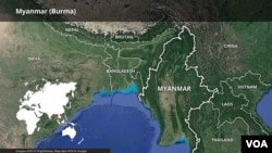 Map of Myanmar and Thailand