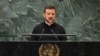 El presidente de Ucrania, Volodymyr Zelenskyy, habla durante la 79.ª sesión de la Asamblea General de las Naciones Unidas en la sede de la ONU en la ciudad de Nueva York el 25 de septiembre de 2024.