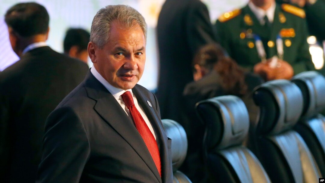 Menteri Pertahanan Rusia Jenderal Sergei Shoigu dalam Pertemuan Dua Hari Menteri Pertahanan ASEAN dan Mitra Dialog, di Clark, provinsi Pampanga, sebelah utara Manila, Filipina, Selasa, 24 Oktober 2017. 