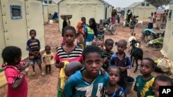 Thousands of ethnic Fulanis who have been displaced by attacks, gather in a makeshift camp near Youba, Burkina Faso on April 20, 2020. The West Africa area continues to be hit by violence linked to Islamic extremists and local defense militias.