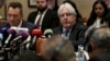 FILE - United Nations Special Envoy to Yemen Martin Griffiths, center, and President of the International Committee of the Red Cross Peter Maurer, participate in a new round of talks by Yemen's warring parties in Amman, Jordan, Feb. 5, 2019. 