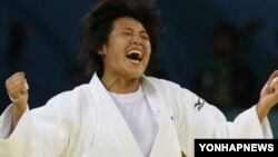 지난 2008년 베이징 올림픽 유도 여자 63kg급에서 동메달을 딴 북한의 임원옥 선수.