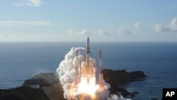 In this picture released by MHI, an H-IIA rocket with United Arab Emirates&#39; Mars orbiter <em>Hope</em> lifts off from Tanegashima Space Center in Kagoshima, southern Japan.&nbsp;A United Arab Emirates spacecraft rocketed away on a seven-month trip to Mars, becoming the Arab world&rsquo;s first interplanetary mission.<br />
&nbsp;