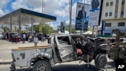 Mlipuko wa gari huko Somalia.Mei 11.2022. (AP Foto/Farah Abdi Warsameh).