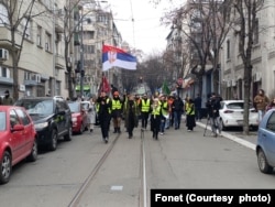 Protest radnika Gradskog saobraćajnog prevoza "Beograd" i šetnja do Skupštine grada (Foto: FoNet/Milena Vlajić)