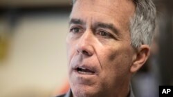 FILE - In this Jan. 29, 2020 file photo, Republican presidential candidate former Rep. Joe Walsh, R-Ill., speaks during a campaign event at Riley's Cafe in Cedar Rapids, Iowa.