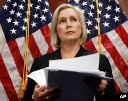 Sen. Kirsten Gillibrand, D-N.Y., says President Donald Trump’s latest tweet about her was a “sexist smear” aimed at silencing her voice.
