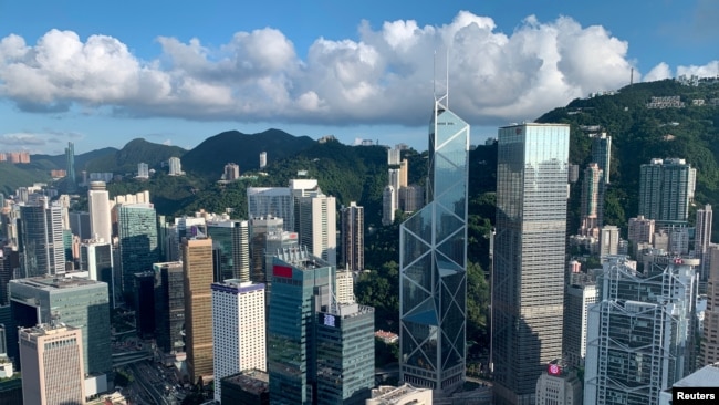 2019年7月25日的香港金融区鸟瞰 