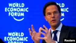 Mark Rutte, PM Belanda saat menghadiri pertemuan tahunan World Economic Forum di Davos, Swiss, 19 Januari 2017 (Foto: dok). 