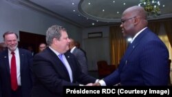 Le président Félix Tshisekedi discute avec le Sous-secrétaire d'Etat américaine en charge de l'Afrique, Peter Tibor Nagy, à Kinshasa, RDC, le 15 mars 2019. (Twitter/Présidence RDC)