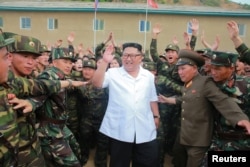 North Korea leader Kim Jong Un inspects Unit 1524 of the Korean People's Army in this undated photo released by North Korea's Korean Central News Agency, June 30, 2018.
