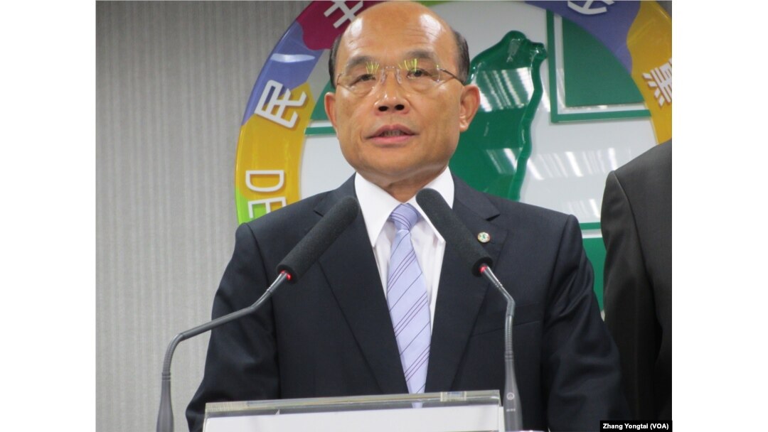 民进党主席苏贞昌(美国之音张永泰拍摄)
