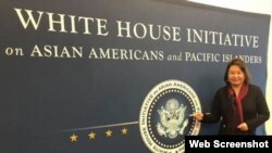 南佛罗里达州的中国移民杨莅（Cindy Yang）在脸书贴出的在白宫参加活动的照片