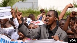 People in the Malian capital, Bamako, marched to protest the takeover of the north by Tuareg rebels and Islamic militants.