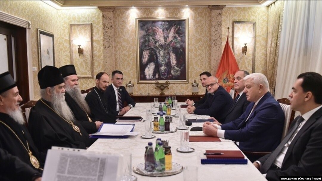 Montenegro, Podgorica, meeting of the prime minister Dusko Markovic, and Amfilohije Radovic the Serbian Ortodox Church minister in Montenegro