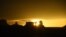 The sun rises over the Monument Valley on April 19, 2018. The region is part of the Colorado Plateau and lies within the territory of the Navajo Nation Reservation.