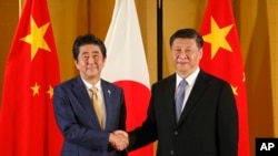 日本首相安倍晋三在大阪会见中国国家主席习近平（2019年6月27日）