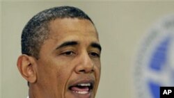 President Barack Obama speaks to highlight the need to prepare the workforce to compete for manufacturing jobs across the country, at the Northern Virginia Community College campus in Alexandria, Virginia, June 8, 2011