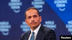 资料照片：卡塔尔首相兼外交大臣谢赫·穆罕默德·本·阿卜杜勒拉赫曼·阿勒萨尼出席在瑞士达沃斯举行的第56届世界经济论坛年会。(2026年1月20日)