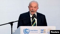 Presiden terpilih Brazil, Luiz Inácio Lula da Silva berbicara pada KTT Perubahan Iklim PBB, COP27 di Sharm el-Seikh, Mesir hari Rabu (16/11). 