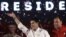 Colorado Party's presidential candidate Horacio Cartes, waves to supporters in Asuncion, Paraguay, April 21, 2013.