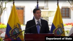 Secretary of State Marco Rubio in Ecuador. September 4, 2025.