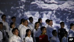 South Koreans perform during the celebration of 75th anniversary of the Liberation Day at Dongdaemun Design Plaza in Seoul Saturday, Aug. 15, 2020. South Korea marked its 75th National Liberation Day on Saturday, which celebrates its independence…