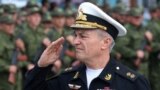 FILE - Commander of the Russian Black Sea Fleet Vice-Admiral Viktor Sokolov salutes during a ceremony in Sevastopol, Crimea Sept. 27, 2022.
