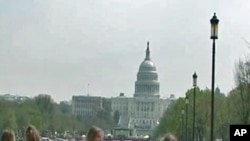 Tourists on the National Mall in Washington