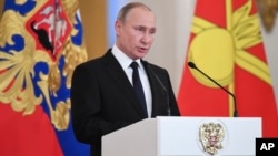 Tổng thống Nga Putin tại lễ khen thưởng ở điện Kremlin, 28/12