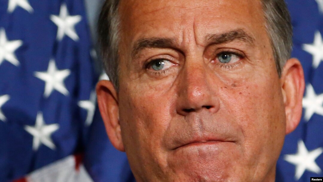 U.S. House Speaker John Boehner holds a news conference, Republican National Committee offices, Washington, Oct. 23, 2013.