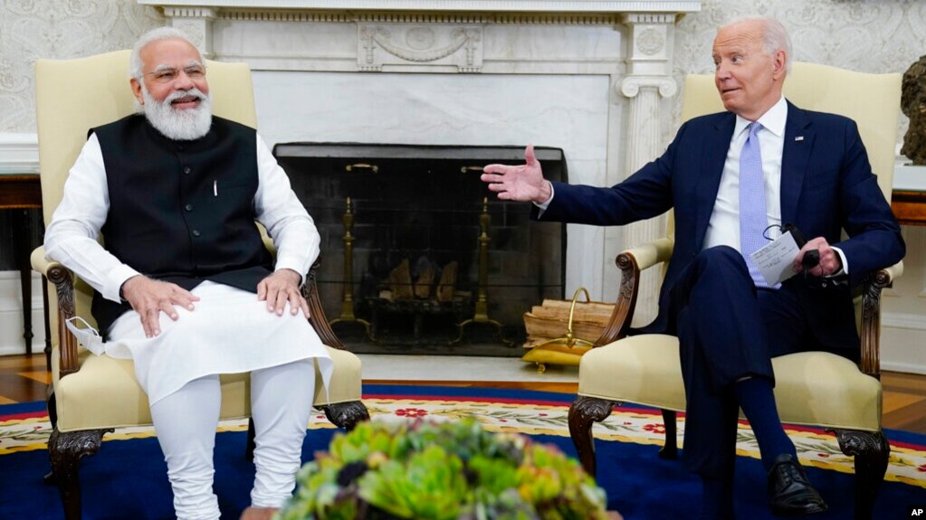 美国总统拜登在白宫会见印度总理莫迪 （资料照，2021年9月24日）(photo:VOA)